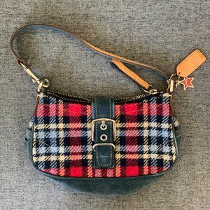 Authentic Coach Plaid Shoulder Bag